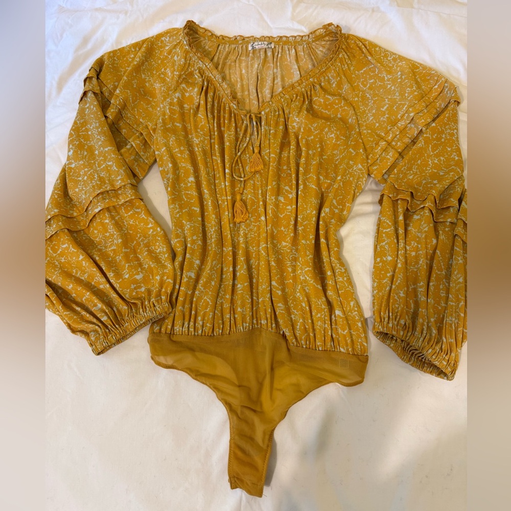 Free People gold bodysuit